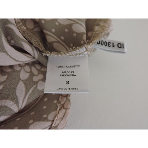 New York Company Shirt Button Down Brown Pink Career Long Tab Sleeve Blouse S - Picture 9 of 10